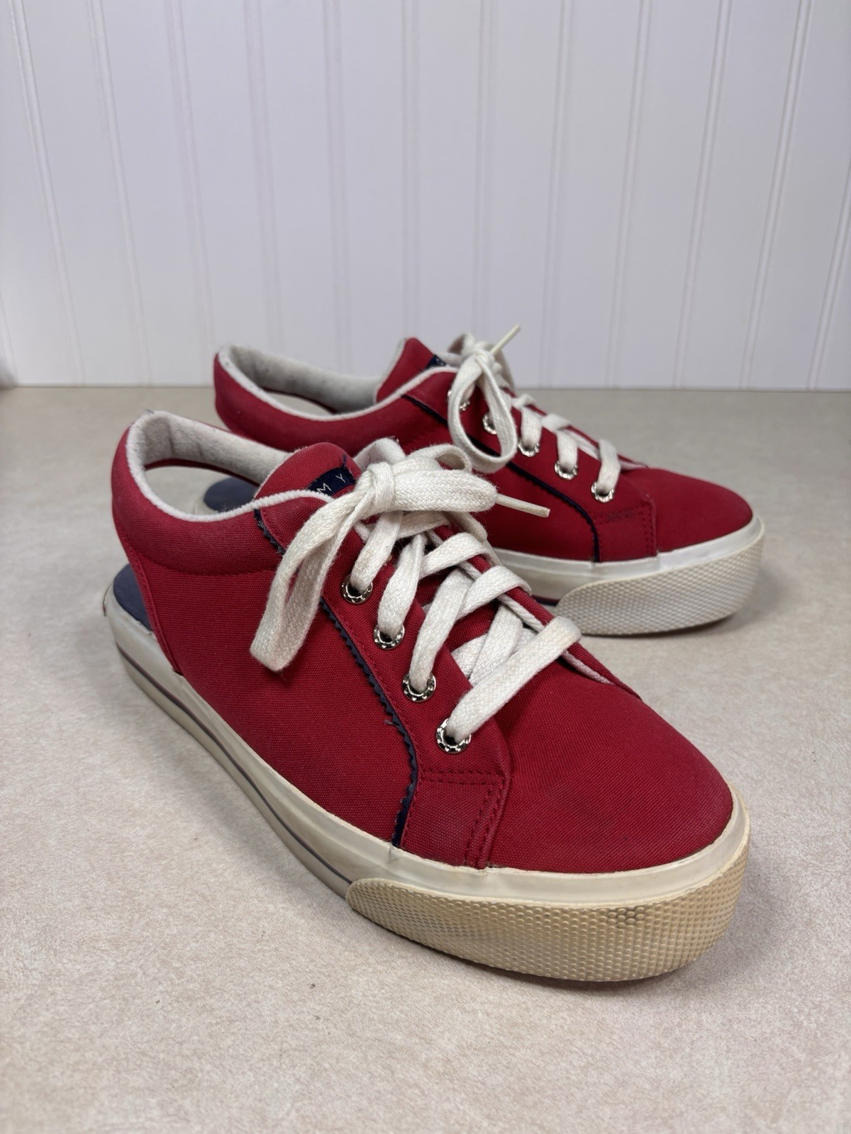 Tommy Hilfiger Platform Canvas Slingback Sneakers Classic Y2K Shoes Women’s 8.5