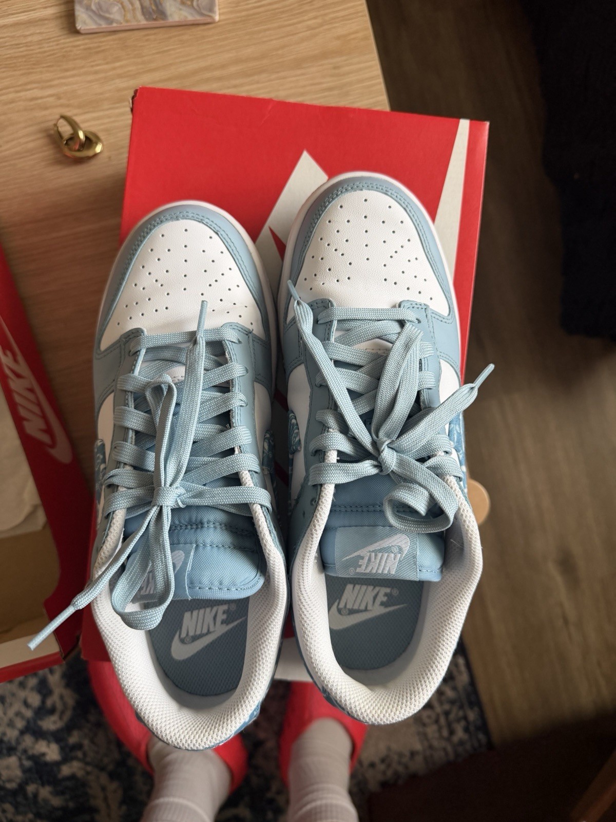 Nike Dunk Low DH4401-101 Blue Paisley Light Blue/White Lace-Up Low Top Sneaker
