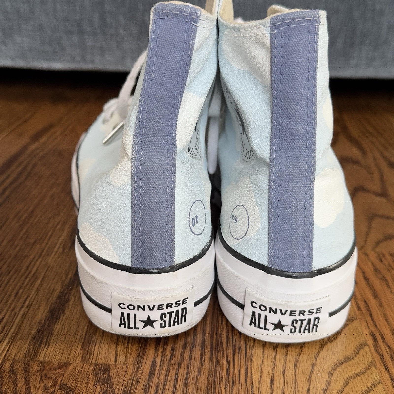 Converse Lift Platform Cloud Print Shoes Women’s Size 8 Custom Deacs Design