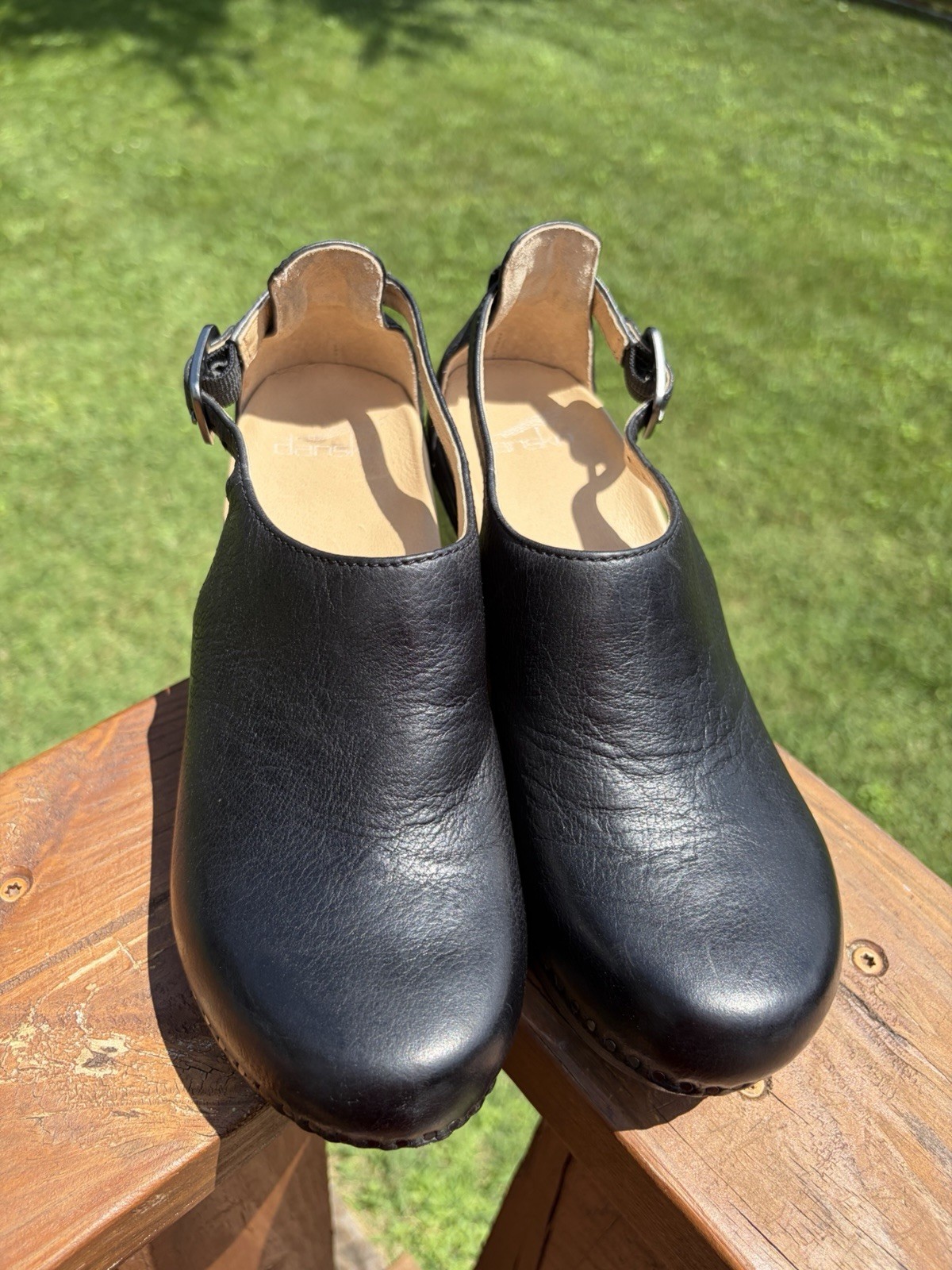 Dansko Sassy EU 36 US 6.5 Leather Black Milled Burnished 1831029400 Womens EUC