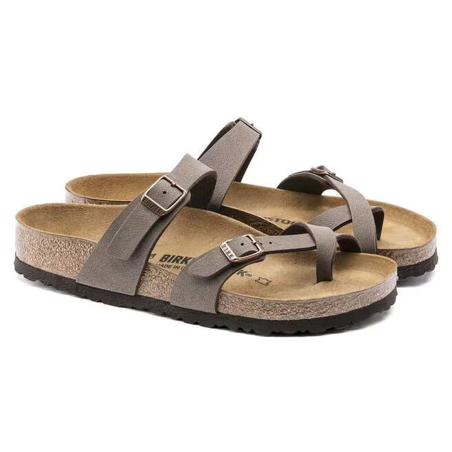 BIRKENSTOCK Mayari Birkibuc Toe Loop Regular Mocha Women’s Casual Sandals 37-41