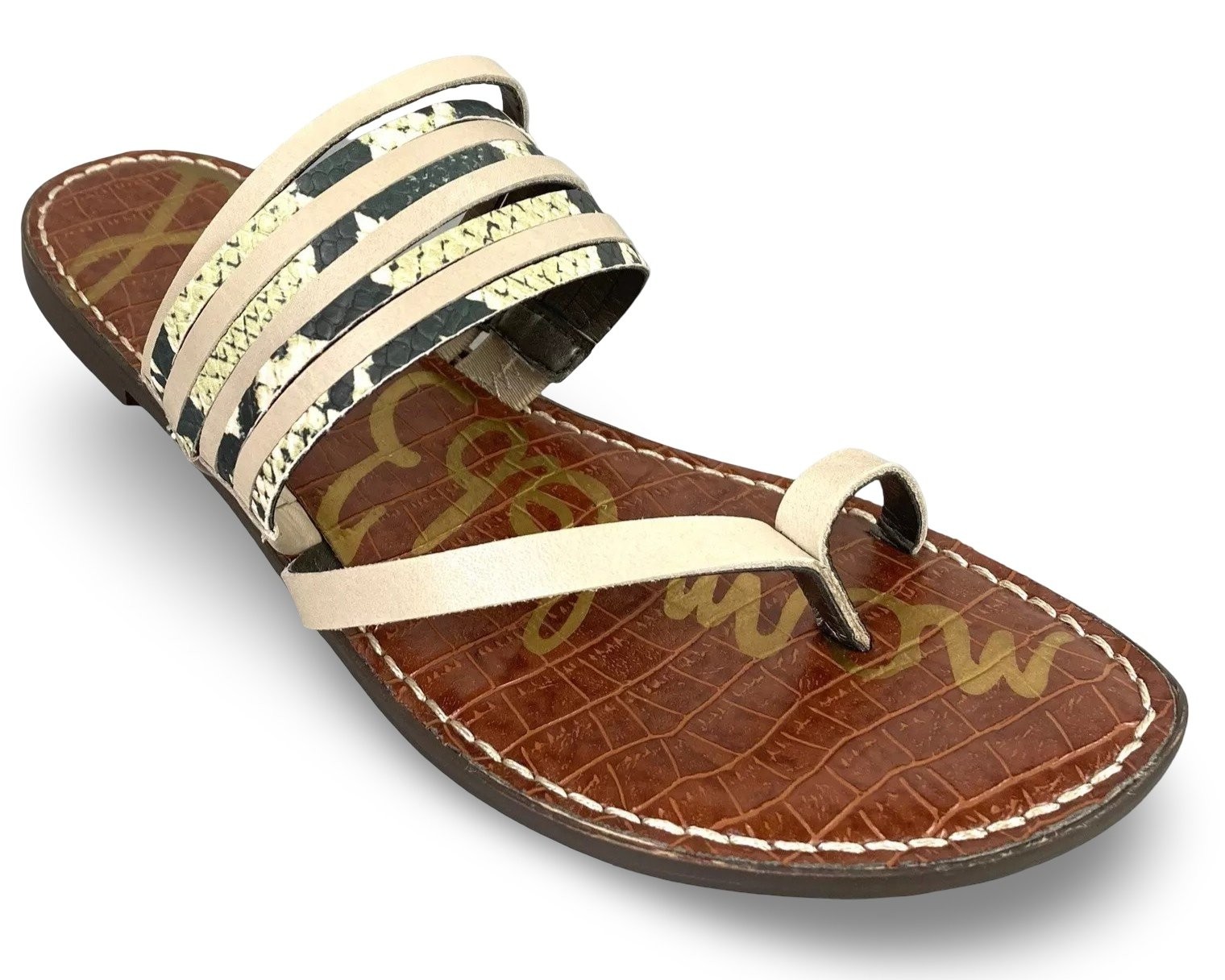 Sam Edelman Women’s Gwennie Snake Embossed Sandals NW/OB 5M