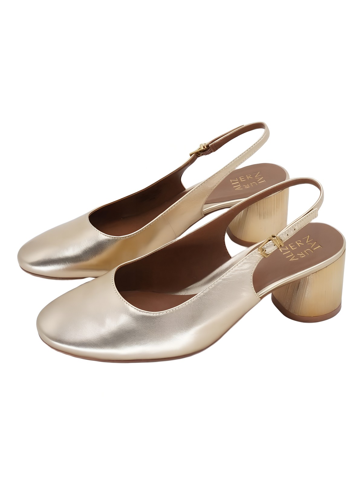 Naturalizer Lane Closed Round Toe Slingback Pumps Dark Gold Sz US 12M EU 43