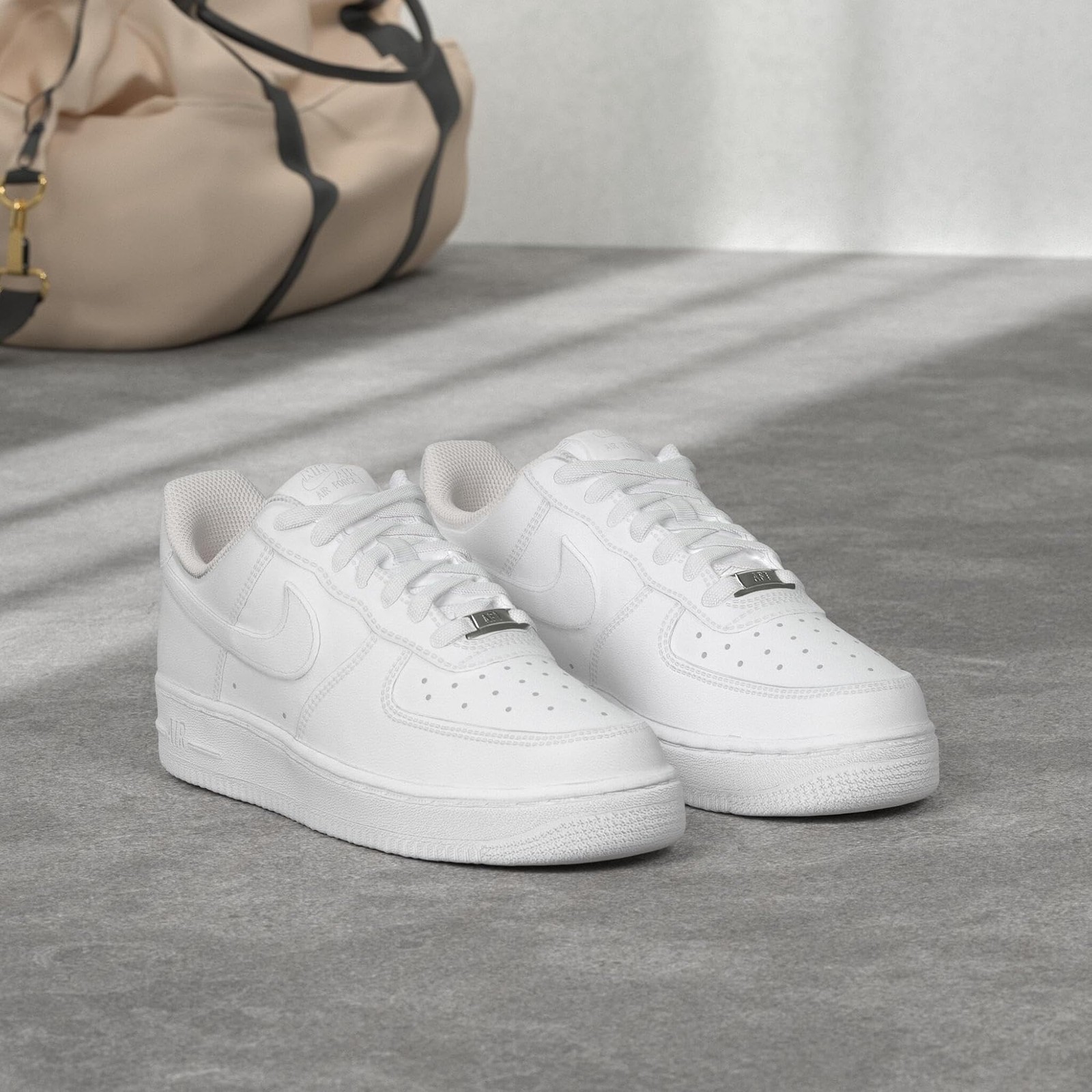 Nike Men’s Air Force 1 ’07 Sneaker – White/Black – 7
