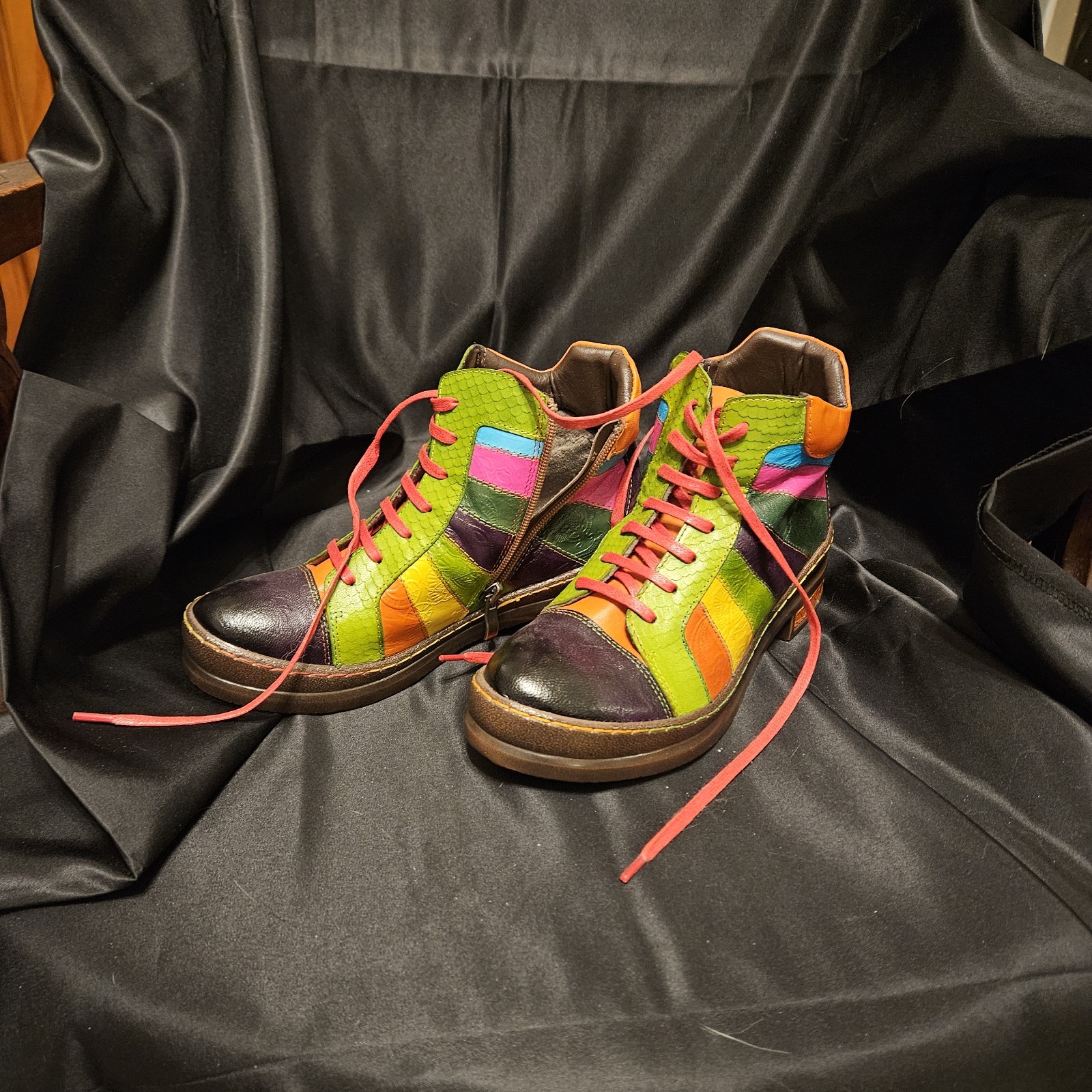 Cute Women’s Short Boots Multicolor Size 6 1/2 Never Worn No Box See Photos