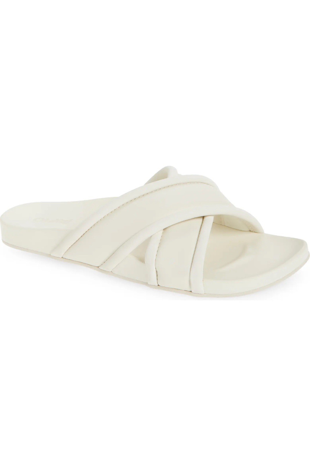 Women OLUKAI Ani Water Resistant Crisscross slide Sandal Mood White Sand