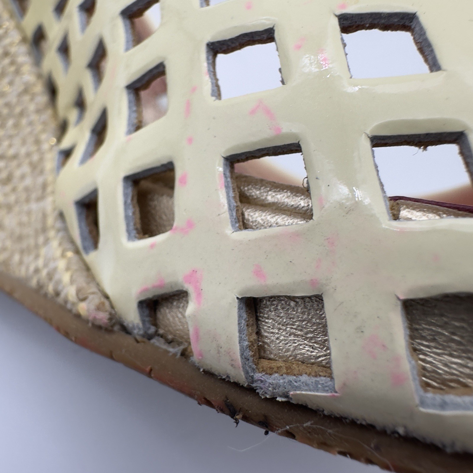 Lilly Pulitzer Wedge Resort Chic Basket Weave Creamy Tan Size 8.5