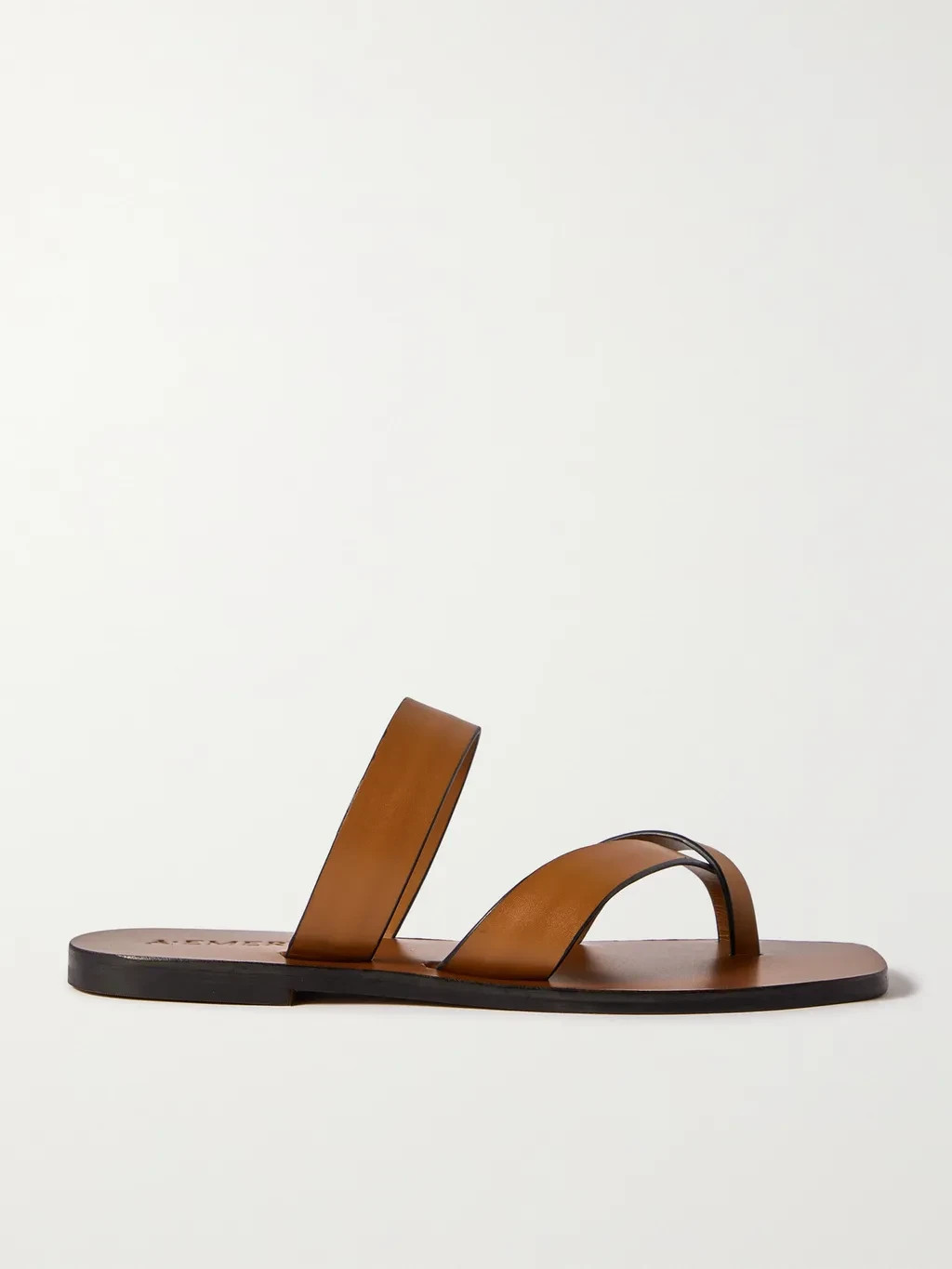 A. Emery Carter Minimalist Brown Full Grain Leather Sandals-Sz 38/US7-RRP $160