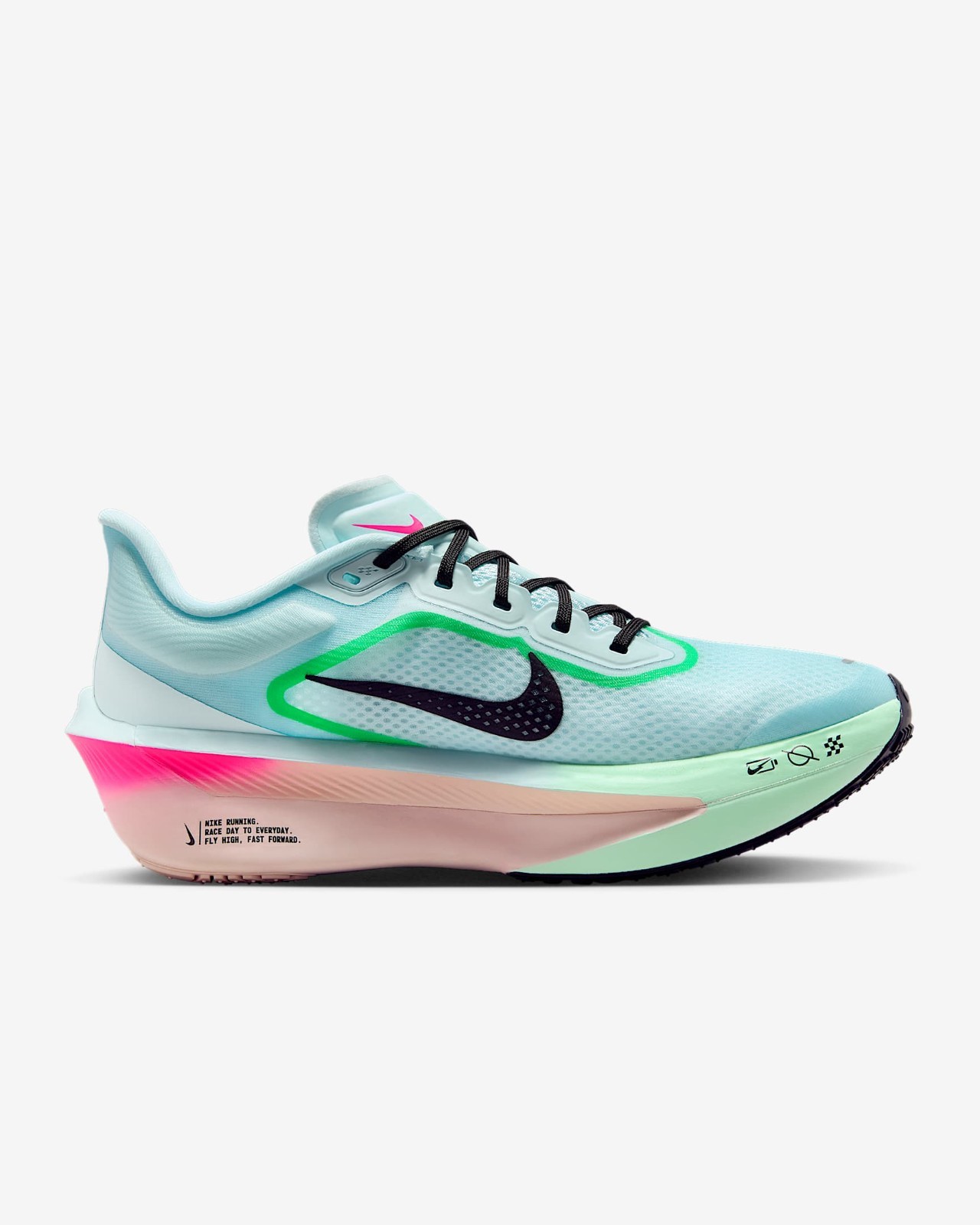 NIKE Women’s Zoom Fly 6 FN8455-402 Glacier Ice Hyper Pink Green Shock Black
