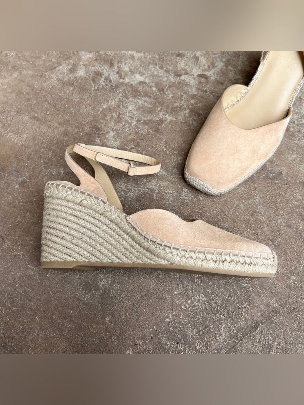 NEW Vince Cecilia Ankle Strap Espadrille Wedge Suede Sz 9