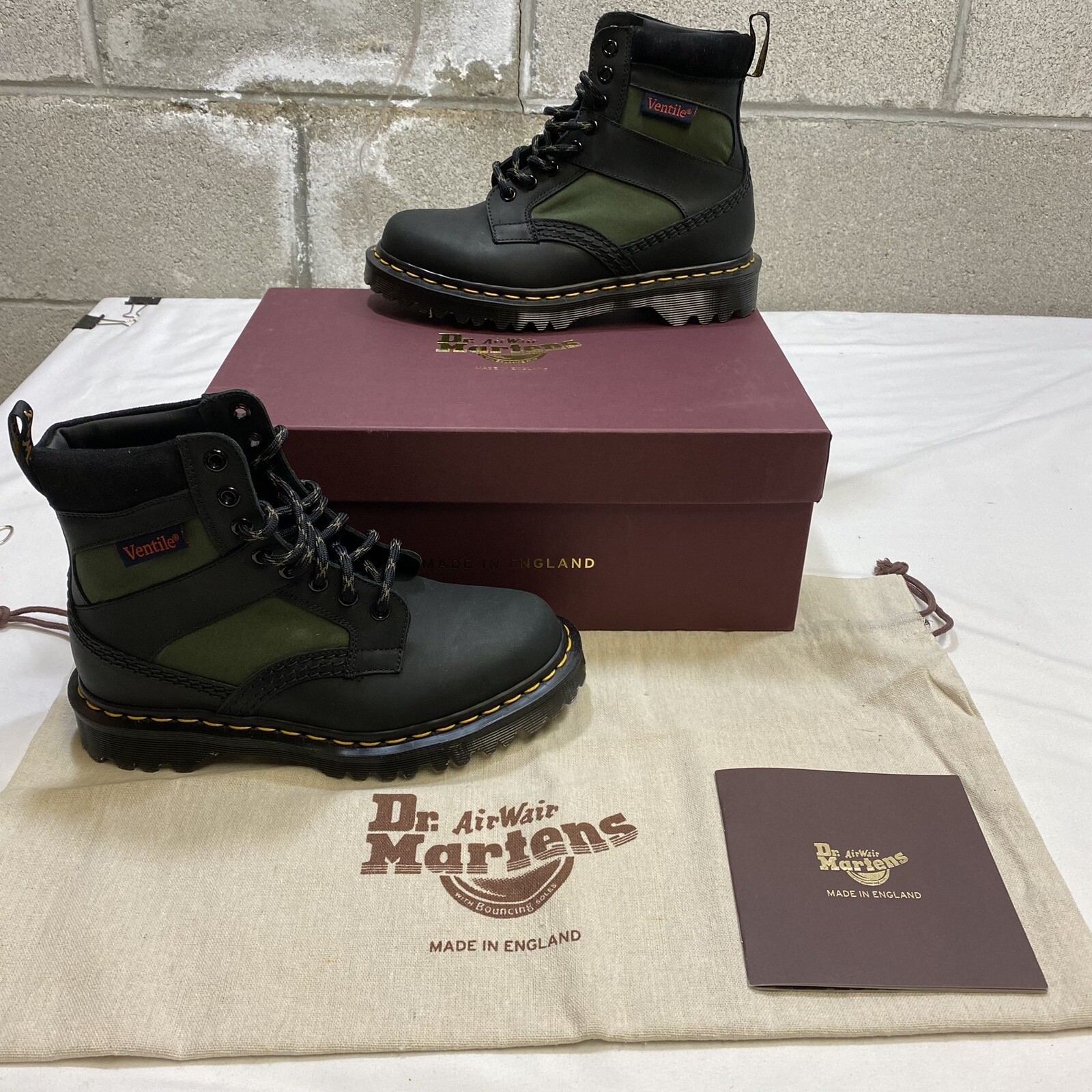 Dr. Martens Boots Womens 6 Leather Pascal 1460 Textile Padded Made in England