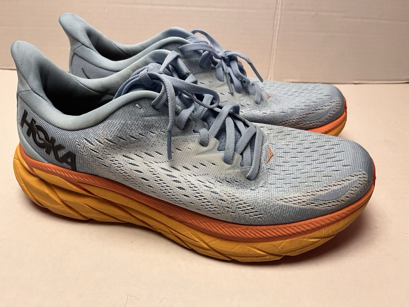 HOKA-SIZE Women’s 10b or MENS 8 1/2: Clifton Running Shoe Summer Song/Ice Flow