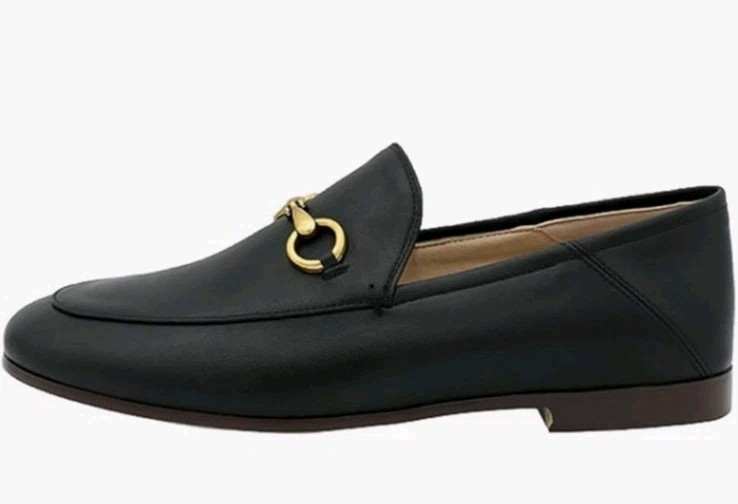 Divanne Women’s Black Loafer Flats with Gold Chain New Size 7