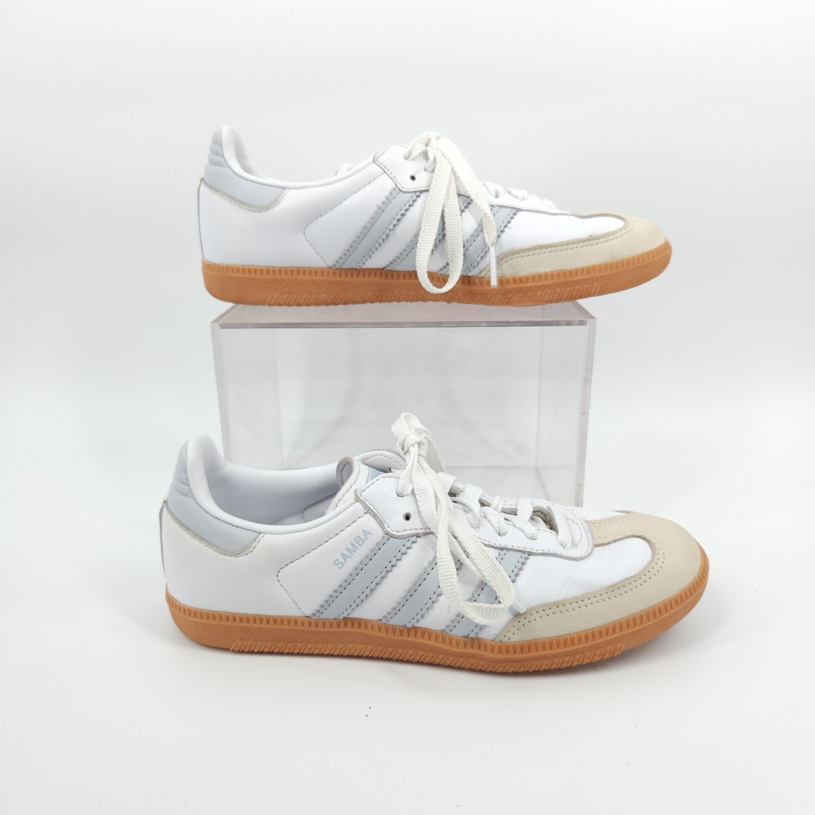 Adidas Samba OG Shoes Women Size 6 White Halo Blue Gum IE0877