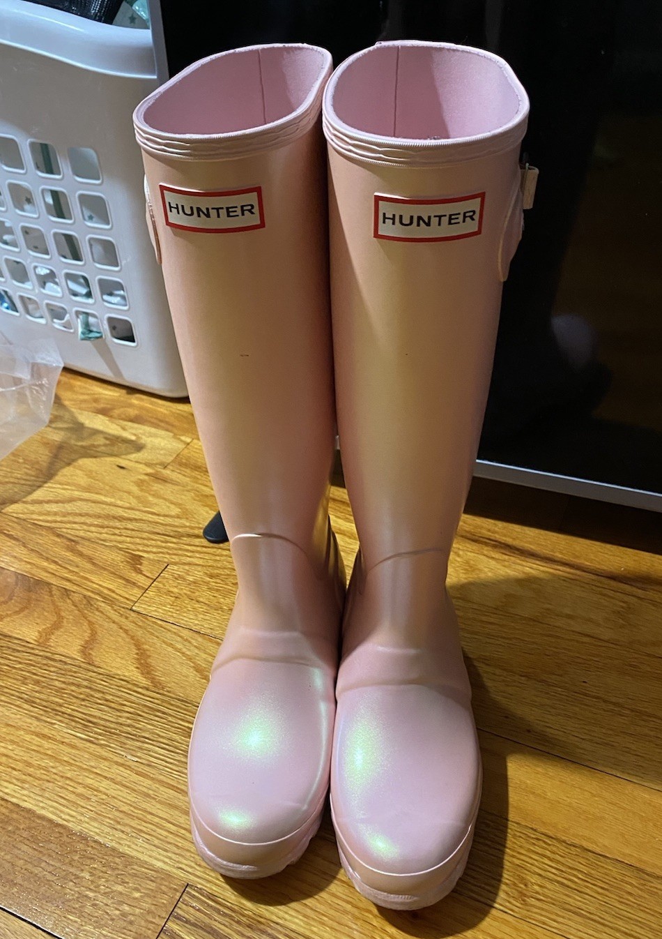 Hunter Women’s Tall Rain Boots Size 6 Glossy Shiny Pink