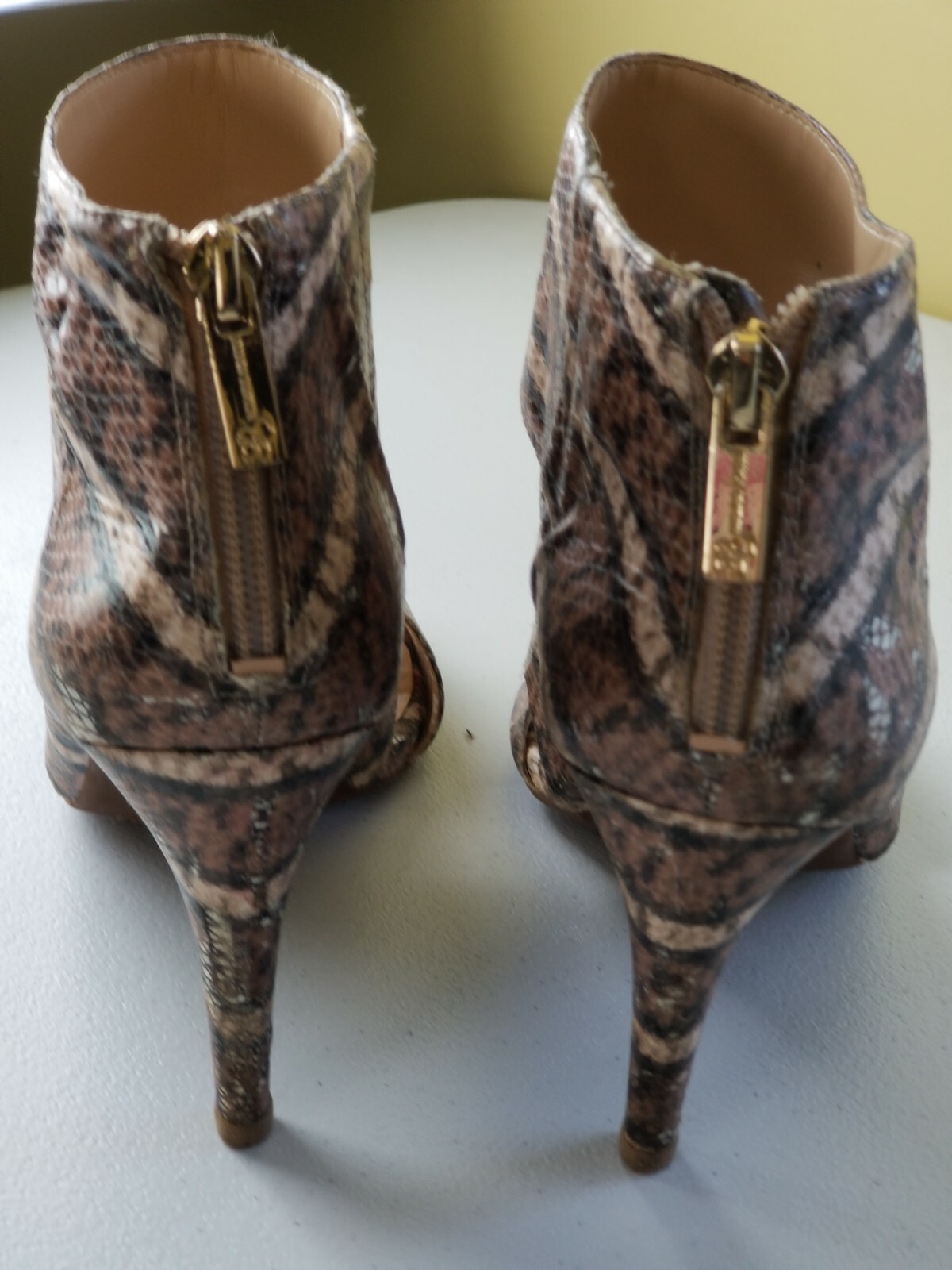 Jessica Simpson Womens Multicolor Beige Print Stiletto Sandals Size 8