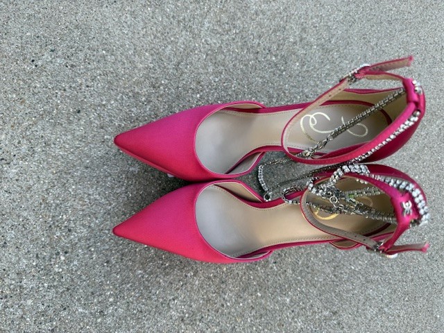 Sam Edelman Andie fuschia satin heels new 7.5