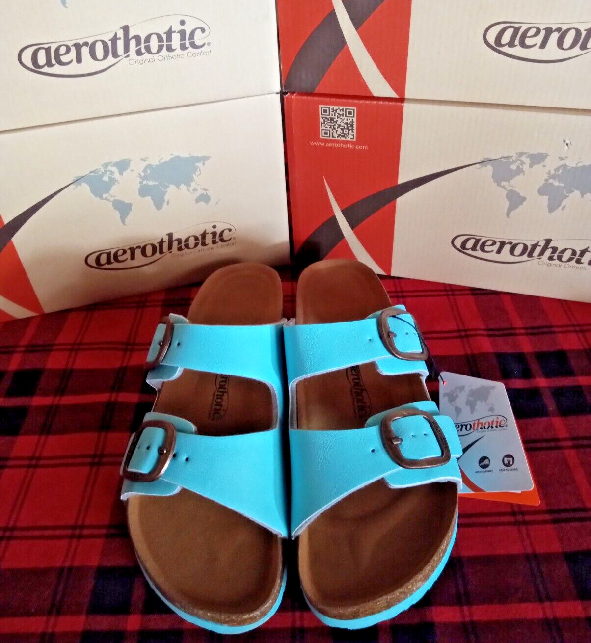 Aerothotic Women’s Synthetic Leather Comfortable Adjustable 2 Strap Slide Sandal