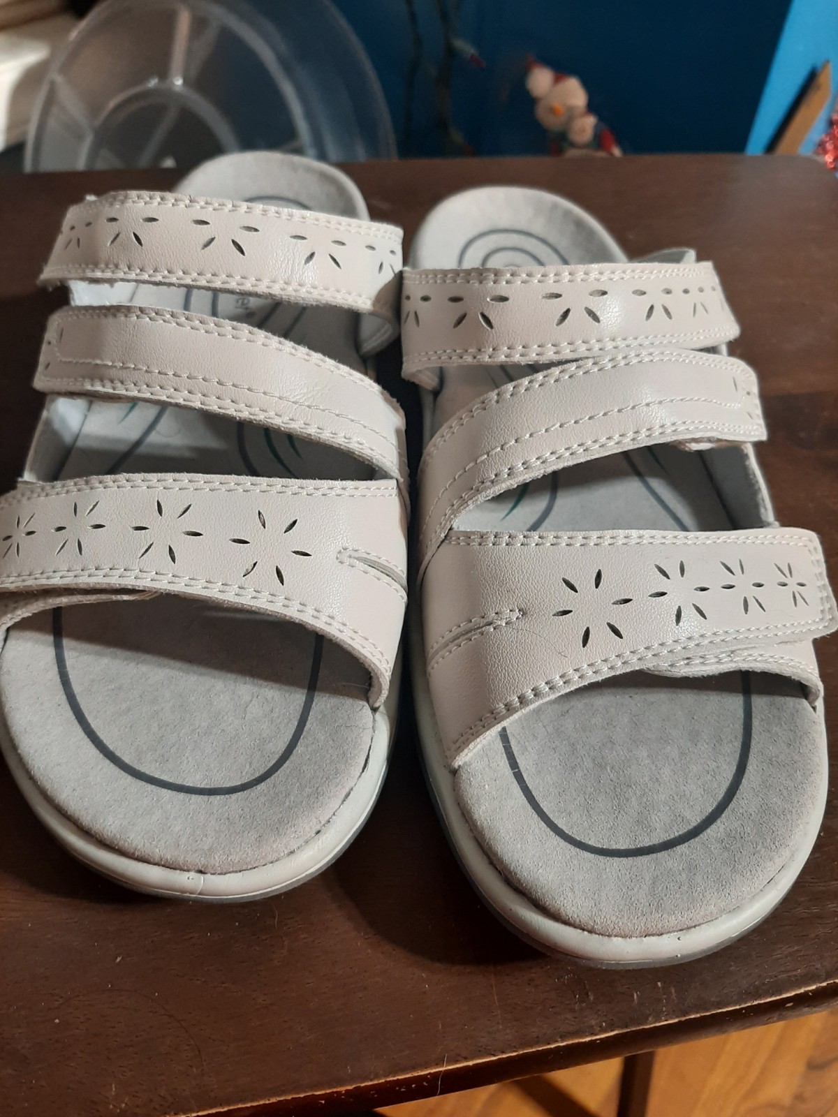 OrthoFeet Leather Comfort Sandals Adjustable Straps 6D wide Orthopedic Diabetic