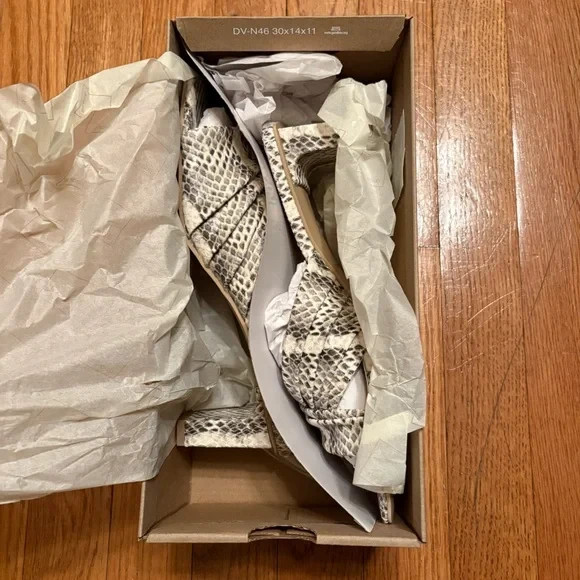 Dolce Vita Carlan Snakeskin Python Print Slide Square Toe Heel, Open Toe Size 9