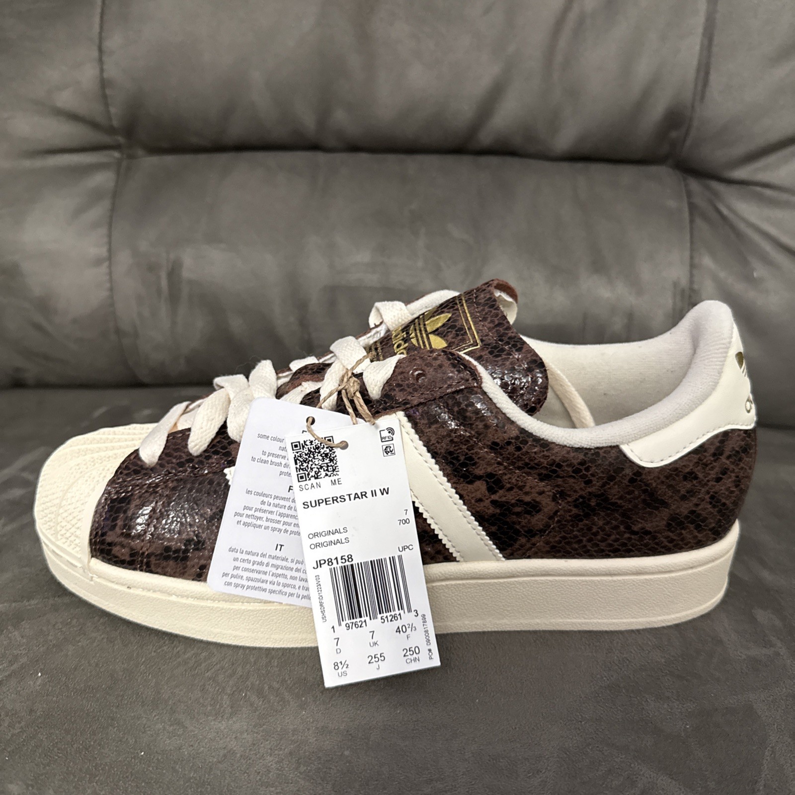 New Adidas Superstar II Lifestyle Shoes Brown/Cream White/Alumina Women’s 8.5
