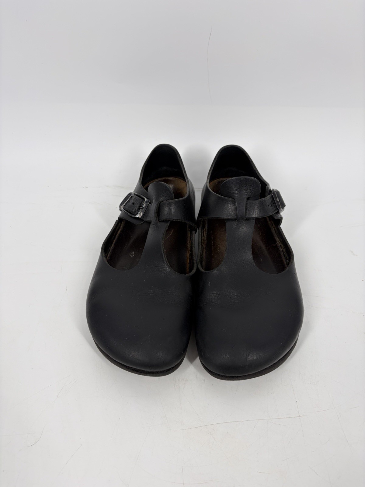 Rare Birkenstock Paris Black Leather Shoes T Strap Mary Janes EU 37 US 6 6.5