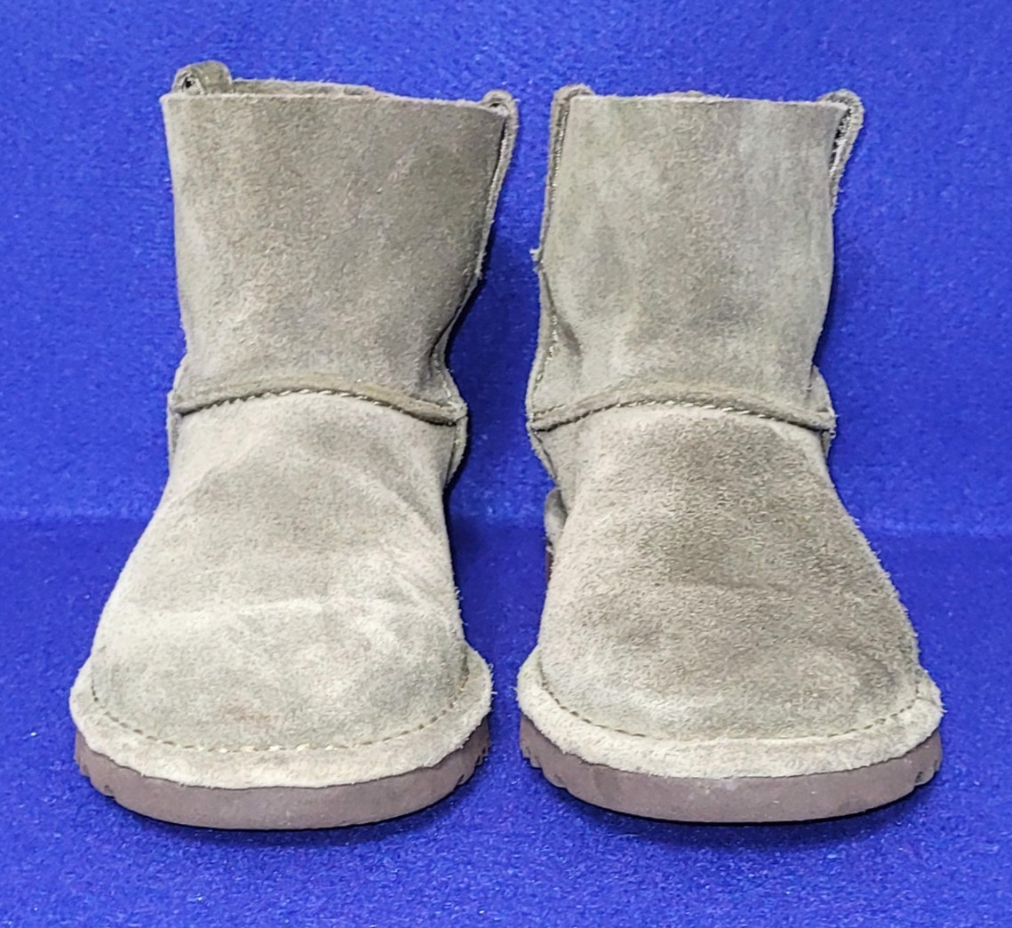 UGG AUSTRALIA Classic Unlined Mini GRAY Suede Leather PULL-ON Winter Boots Sz 6