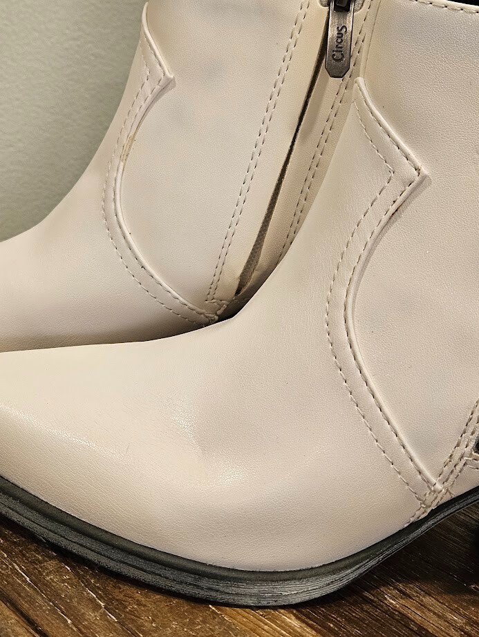 Circus by Sam Edelman White Whistler Ankle Boots Size 7 Chic City College Dance
