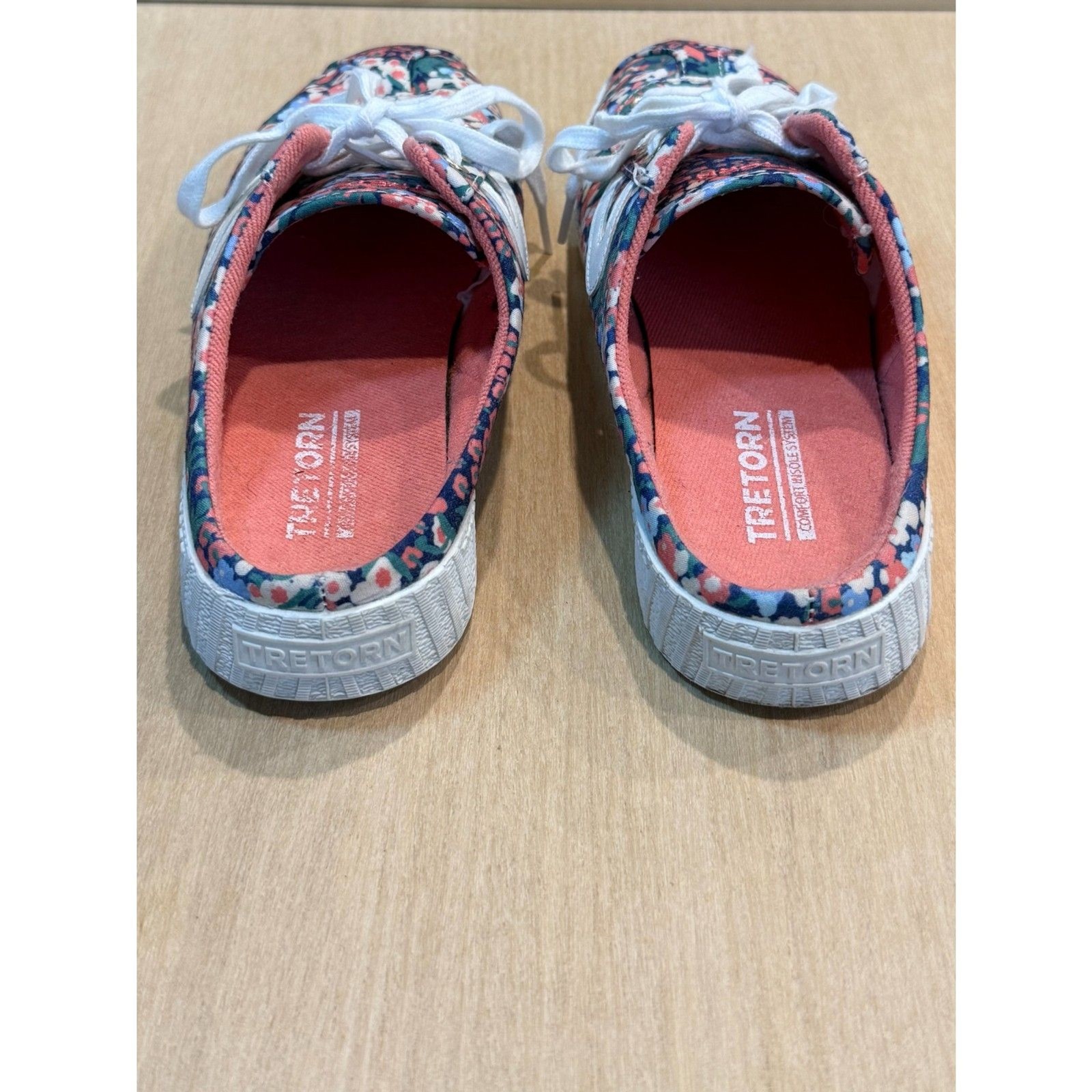Tretorn Easy Nylite Floral Sneaker Mules Canvas Slip On Shoes Size 9.5 M