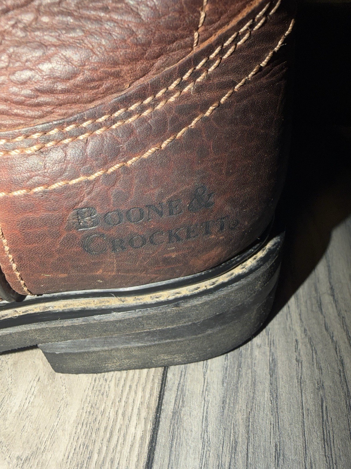 Boone & Crockett men’s Brown Leather Wellington Mid-Calf Pull-On 8.5 wide