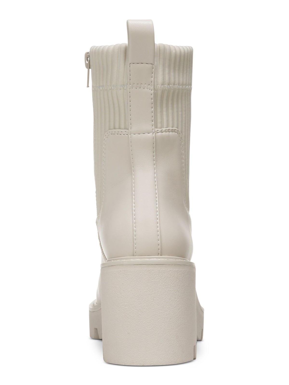 BAR III Womens Ivory 1″ Platform Back Pull-Tab Versuz Booties 9.5