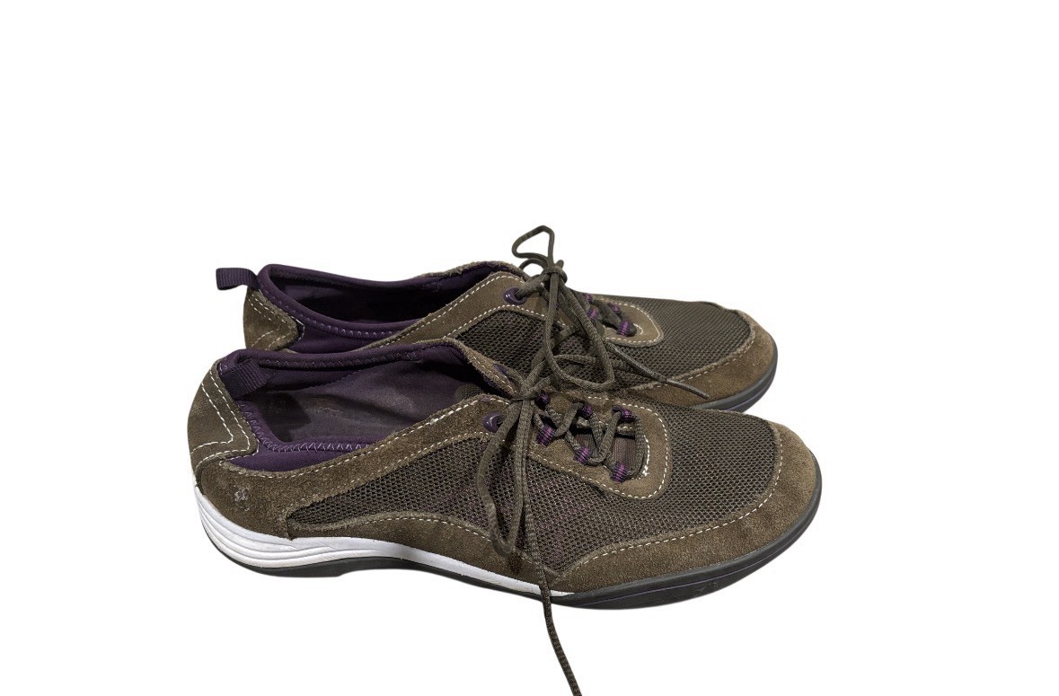 Ladies Womens Leather Memory Foam Casual Walking Work Sports Trainers Shoes 7.5