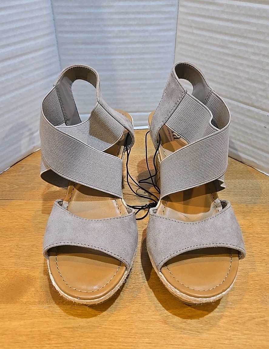 a.n.a. Women’s Sz 7.5M Ana Nautical Strappy Cork Wedge Sandal NWT City Gorpcore