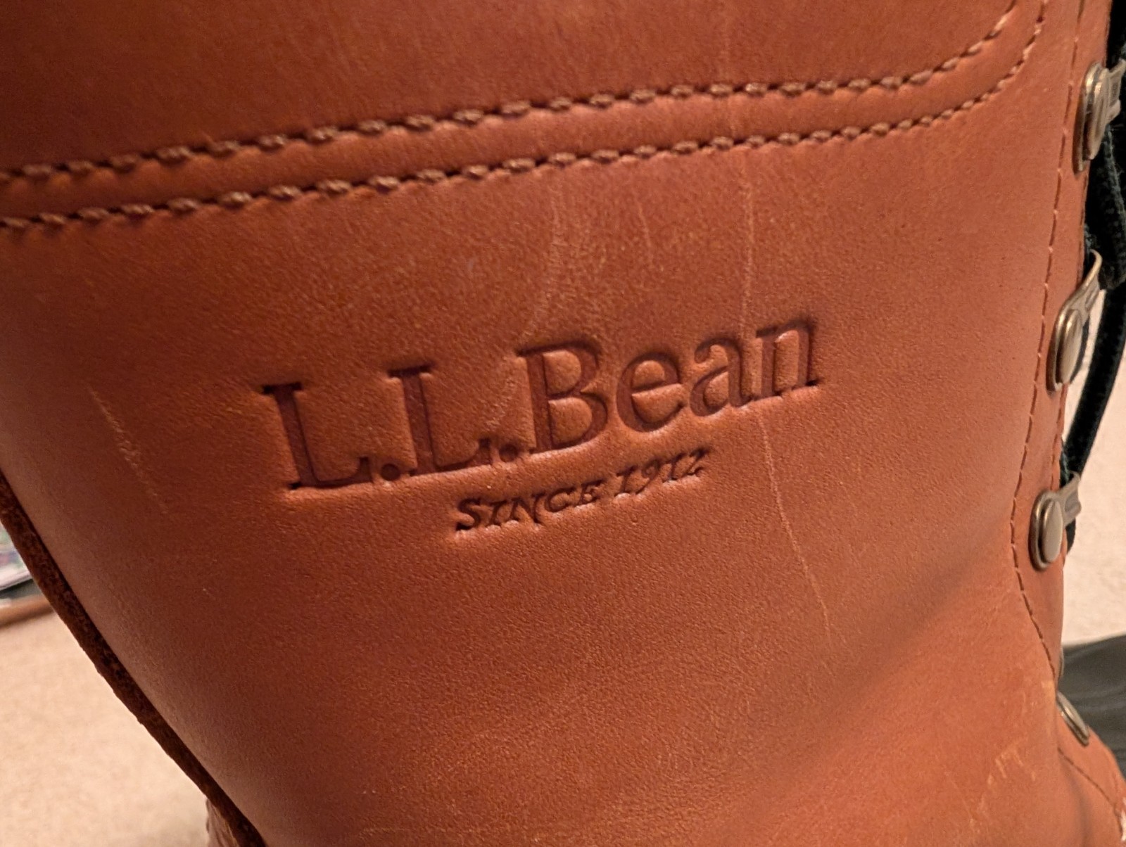 L.L. Bean Maine Pac Boot Brown Leather Wool Lined Mens 5.5-6 / Womens 7-7.5