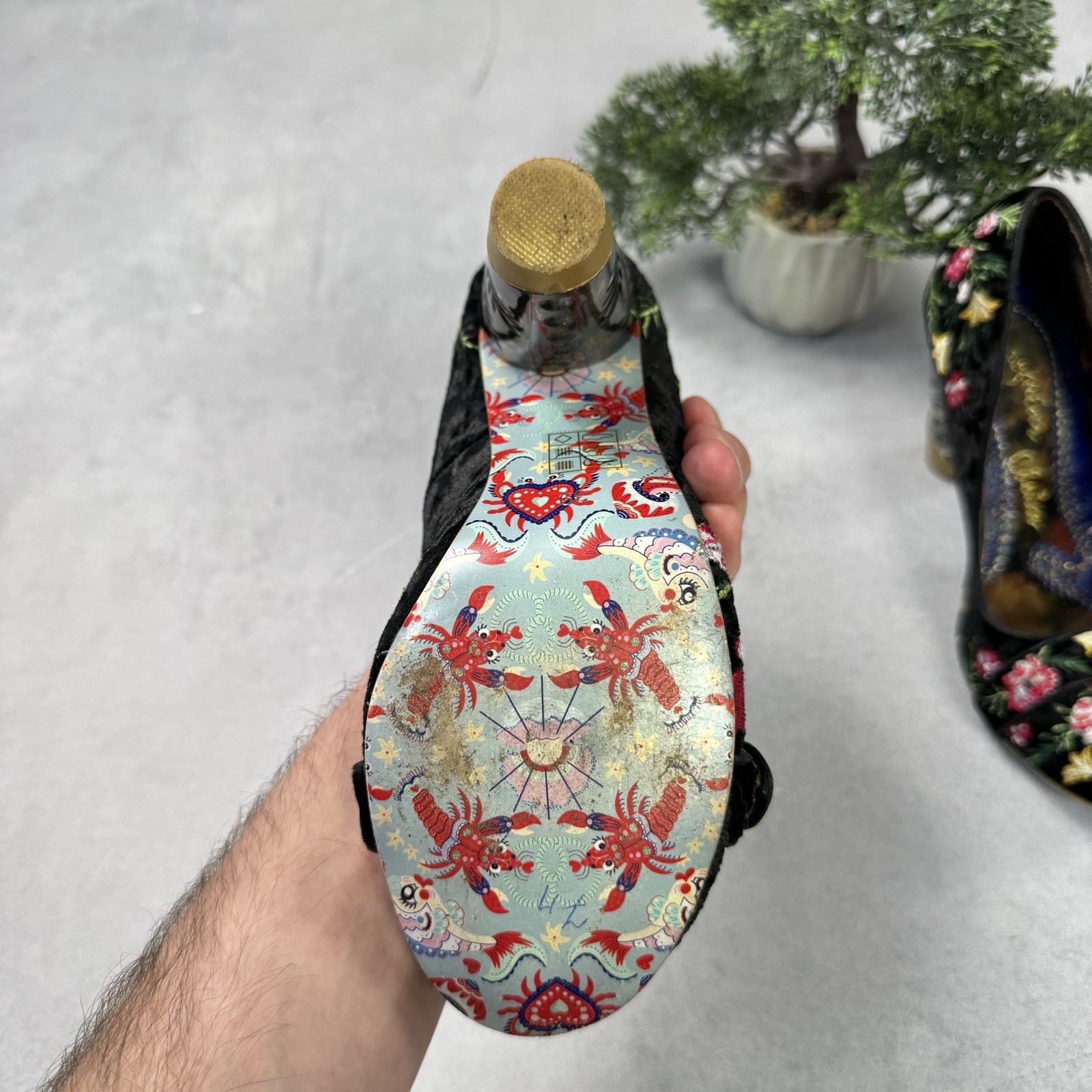 Irregular Choice Men Floral Heels Avant Garde Pumps Size 39 Us 9