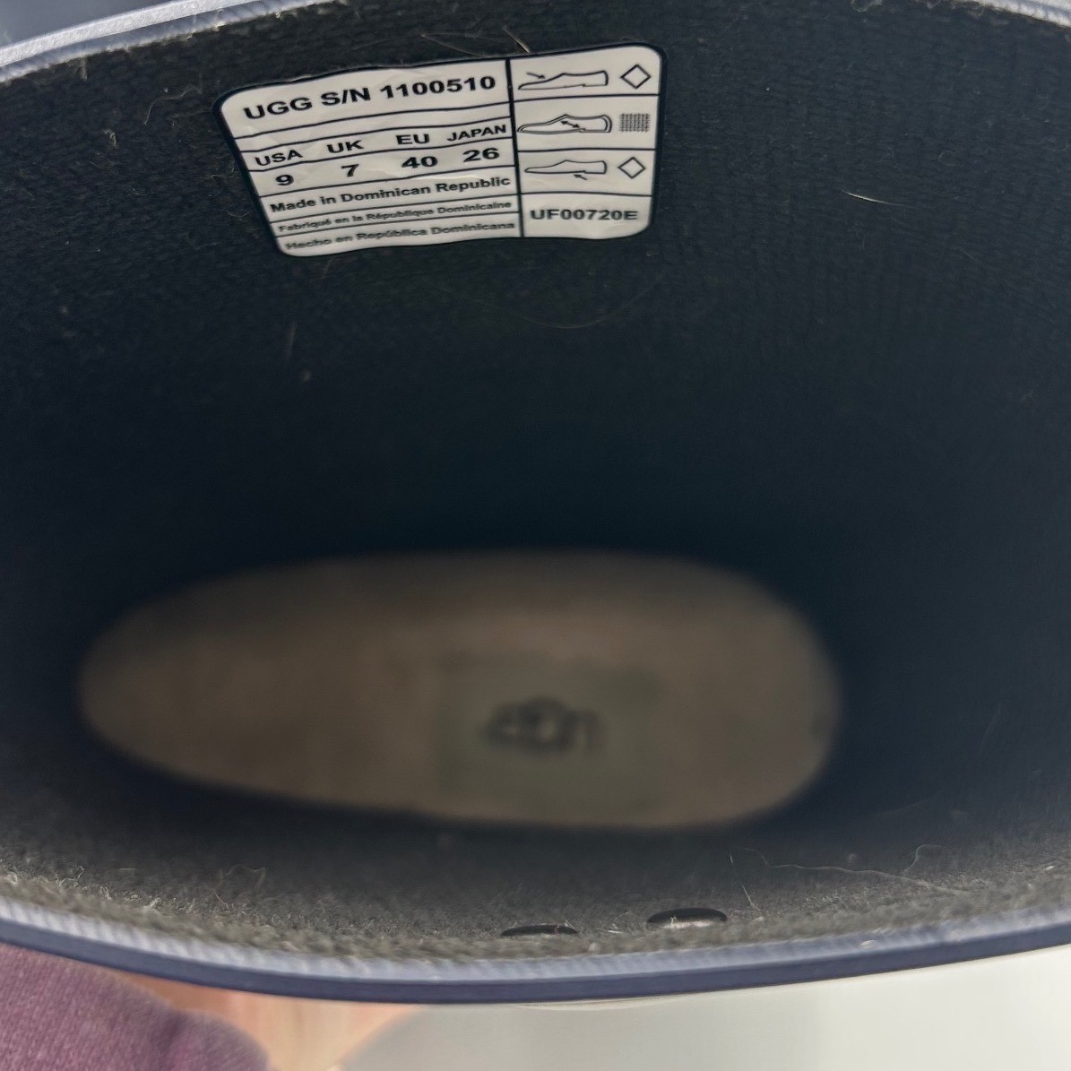 UGG Shaye Navy Blue Rubber Waterproof fur lined boots