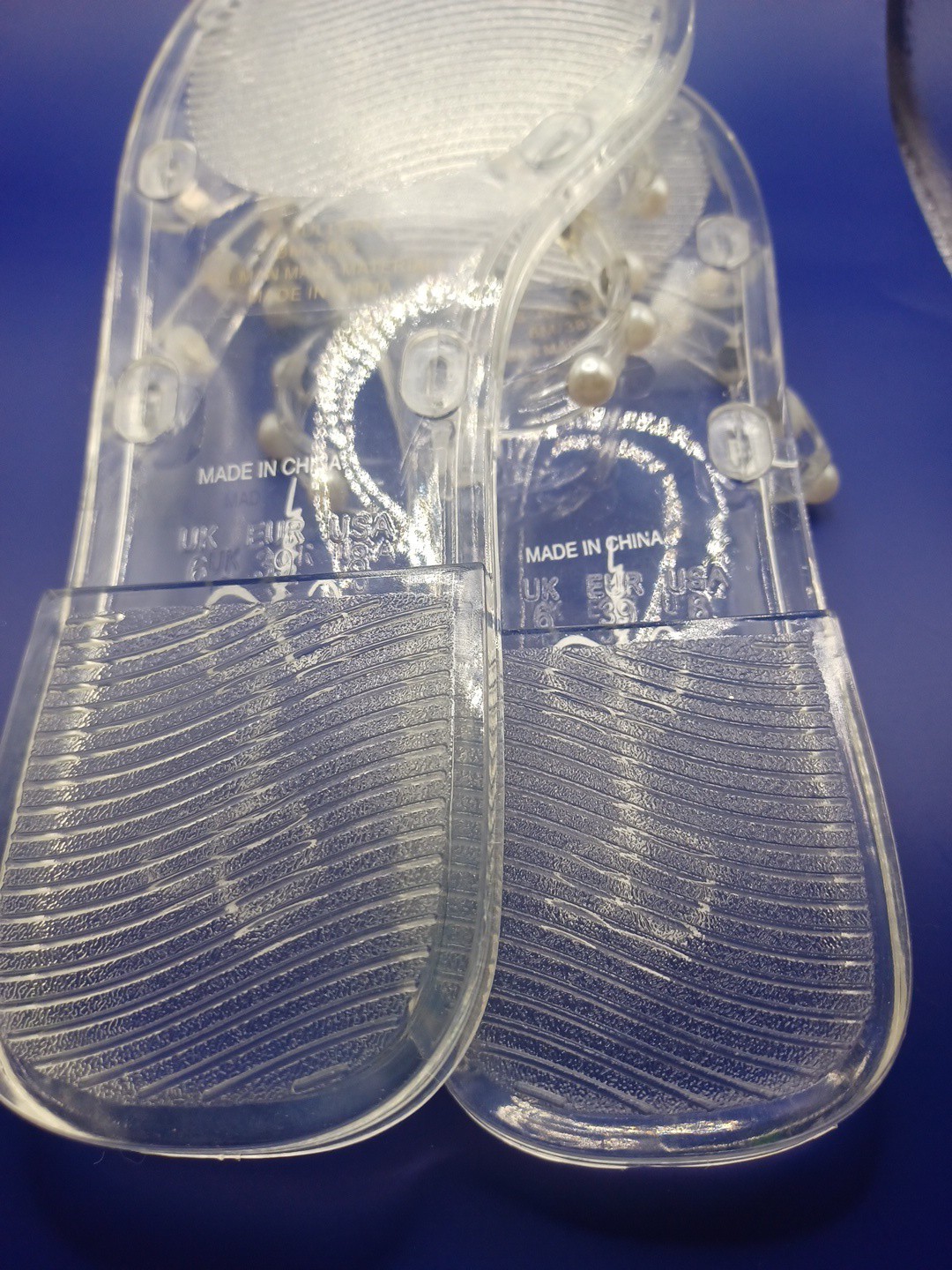 Jessica Simpson Jullema Clear Jelly Pearl Slide Sandals Size 8M