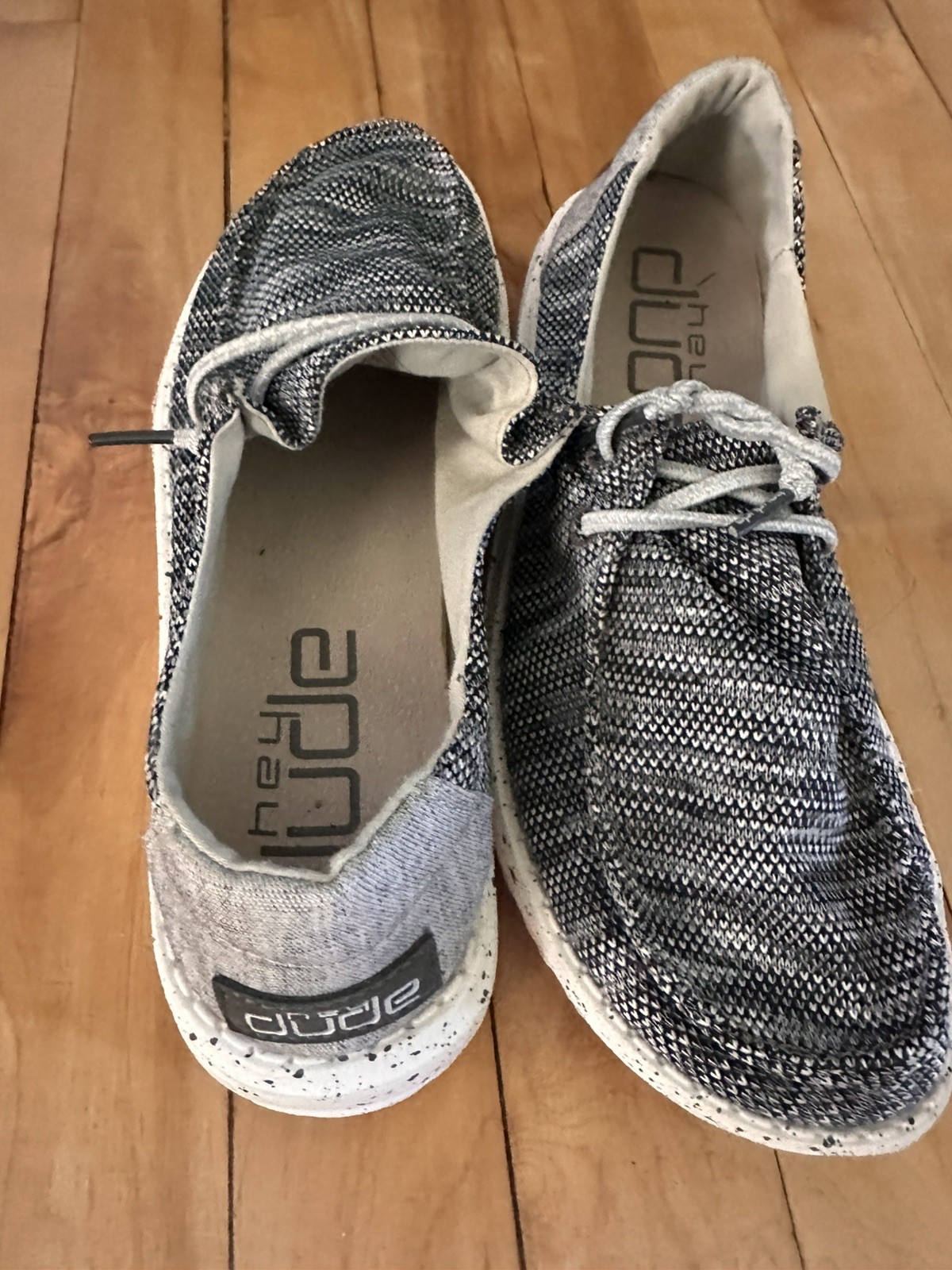 NEW Womens Sz 7 Hey Dude Wendy Woven Zebra Stripe Shoes