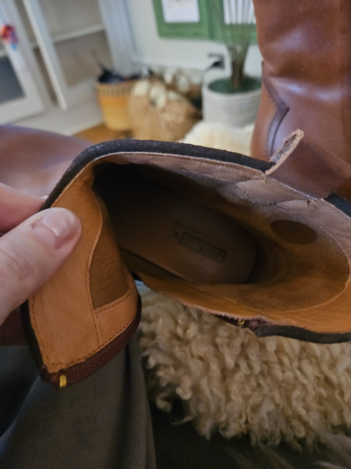 Picolinos Western Bootie Womens Size 11 Brown Leather Side Zip Ankle Boots