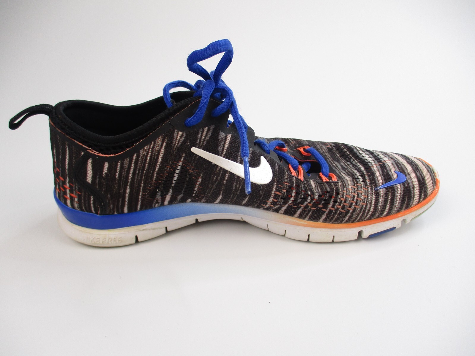 NIKE Free TR Fit 5.0 Running Gym Shoes Womens Size 7.5 Orange Blue Black White
