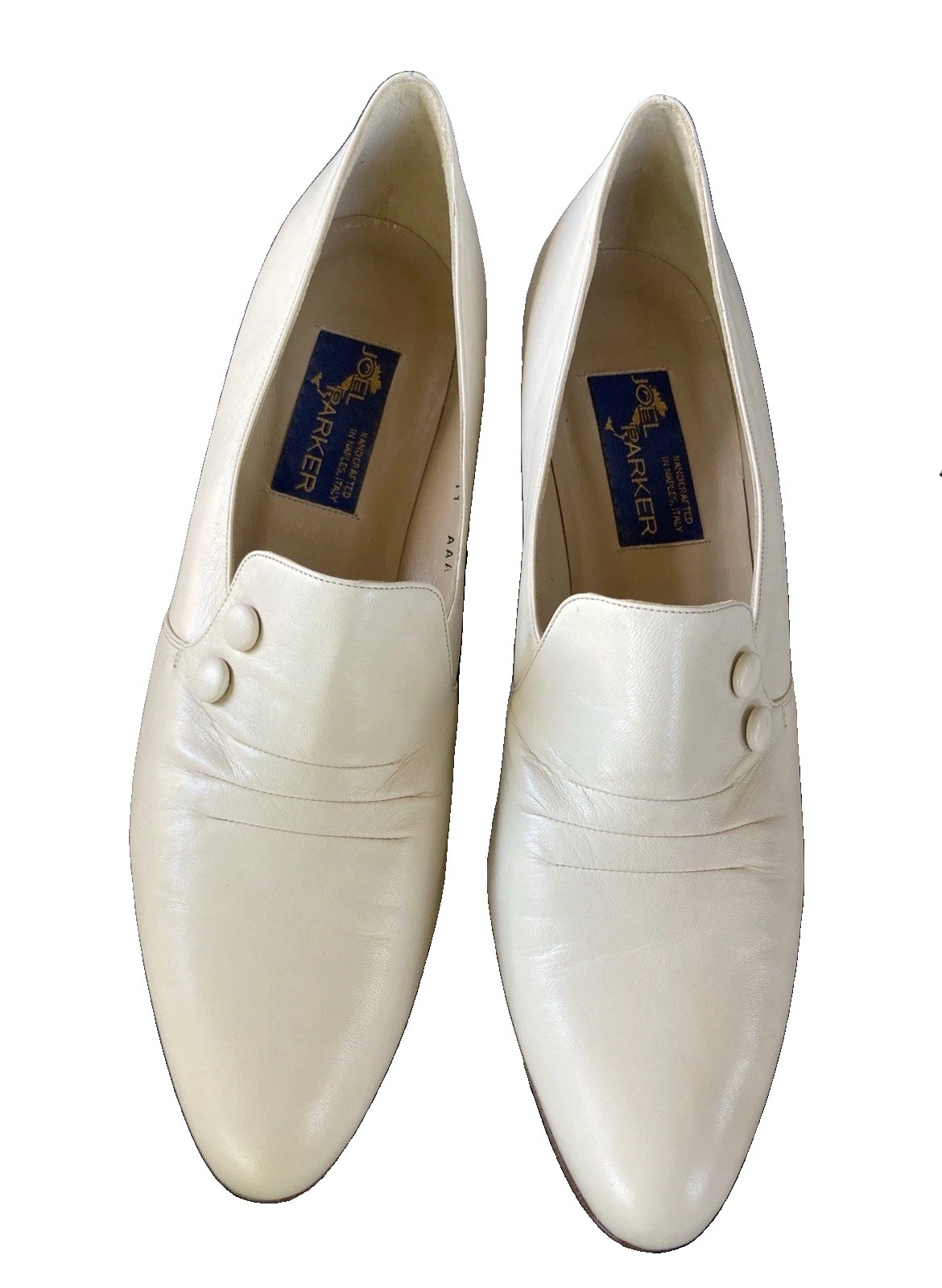 Joe Parker Off-White Leather Loafers Handcrafted In Italy Size 11 Women’s Shoes