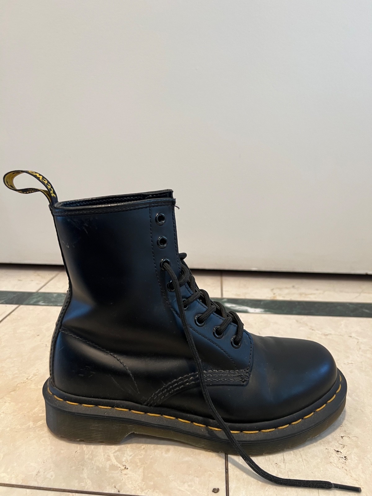 Dr. Martens 1460 Women’s Original Smooth Leather Lace Up Boots – Black, Size…