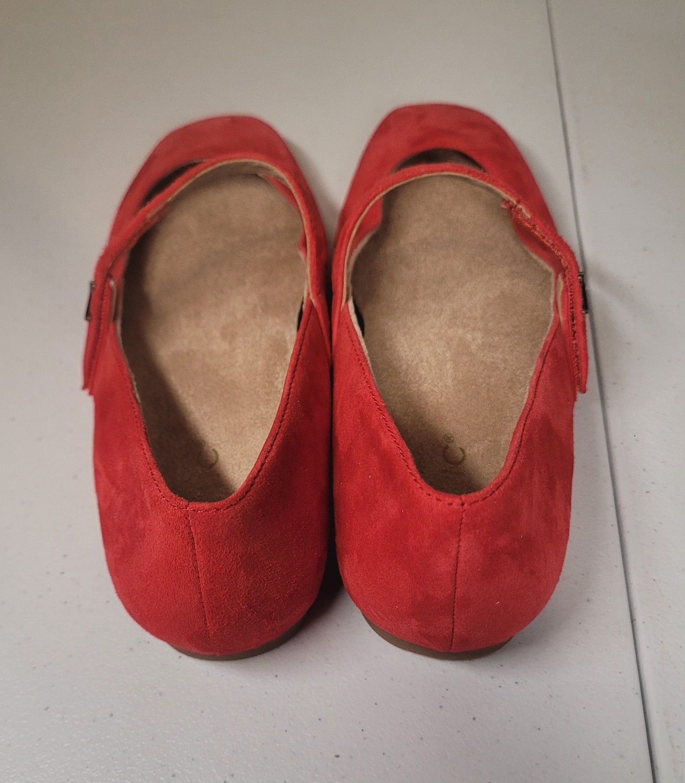 Vionic Alameda Red Suede Mary Jane Flat Slip-on Shoe Size 9- Minimalist Stylish