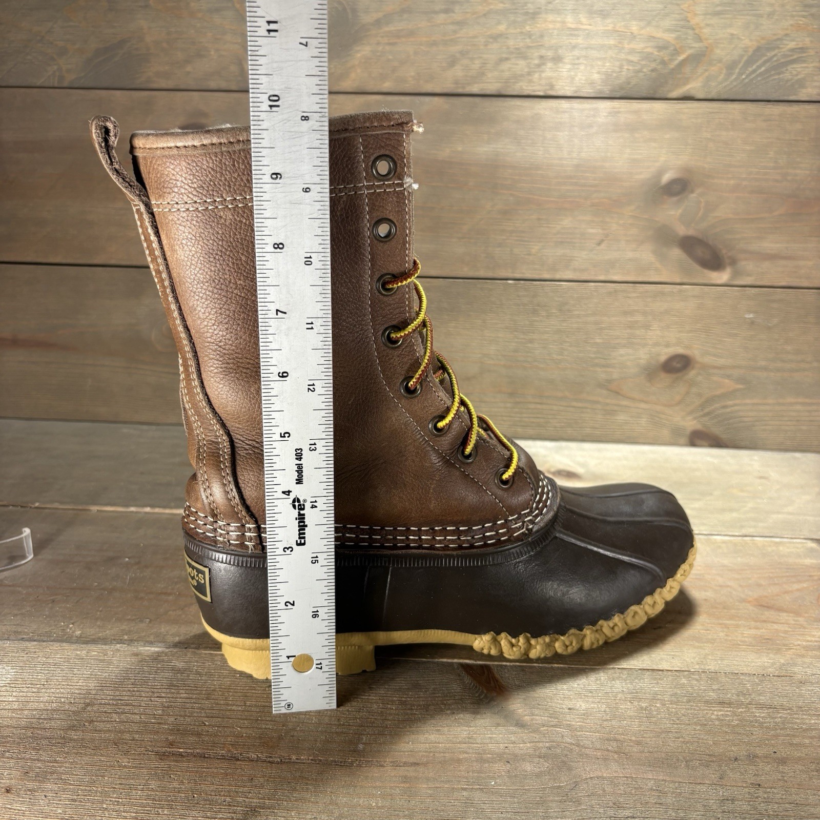 Ll bean duck boots womens size 8 shoes brown shearling lined waterproof hunting
