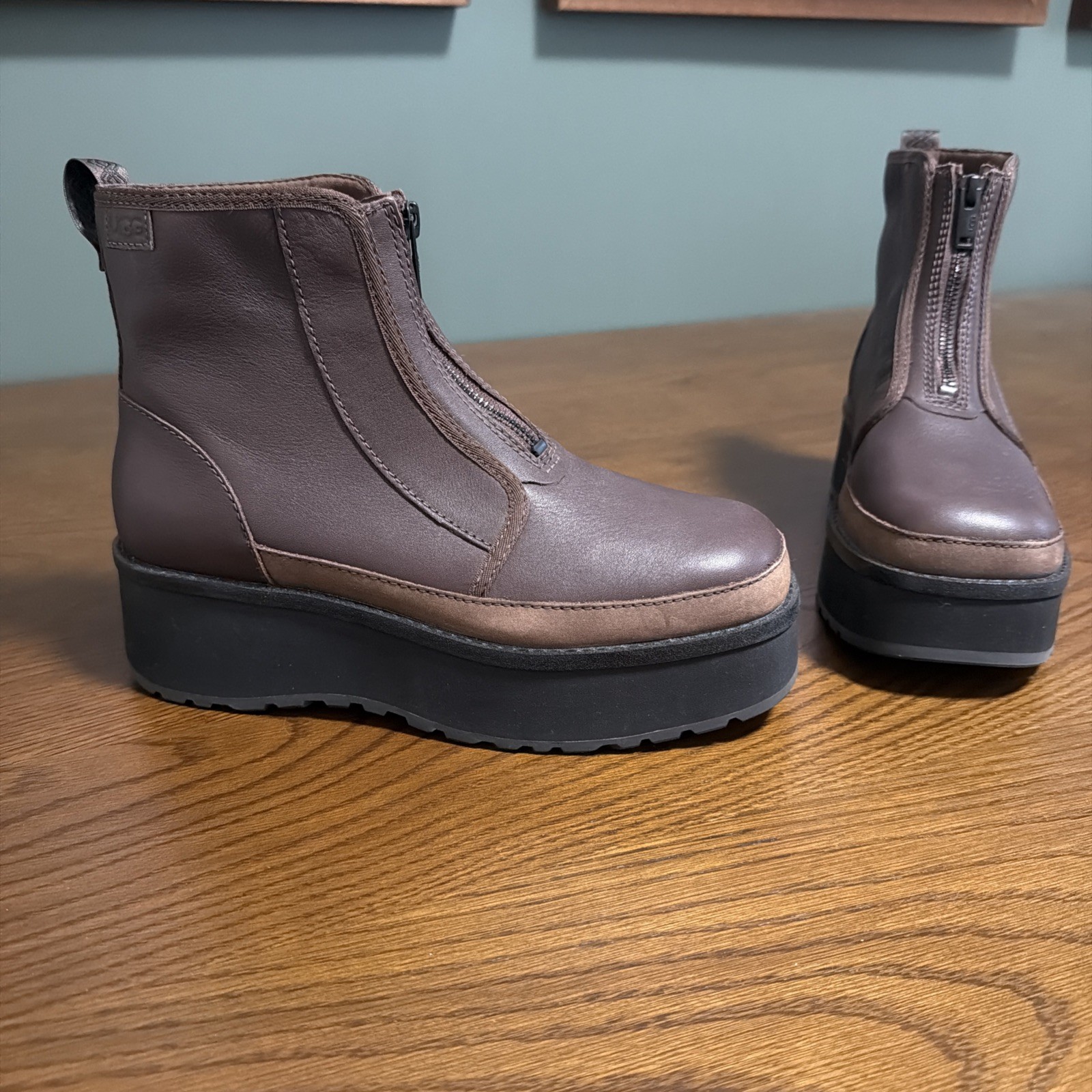 UGG Women’s Cityfun Zip Water-Resistant Platform Bootie in Burnt Cedar, Size 8