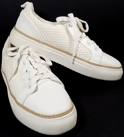 Susina Monica Women’s 7M Mesh/Woven Fashion Sneakers White/Cream