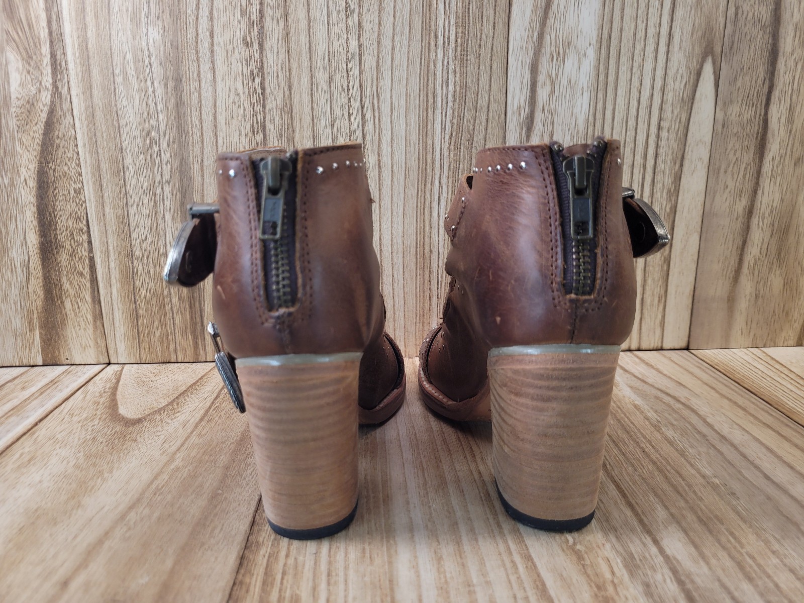 Freebird by Steven Violet Women’s Brown Buckle Leather Ankle Boots Size 7