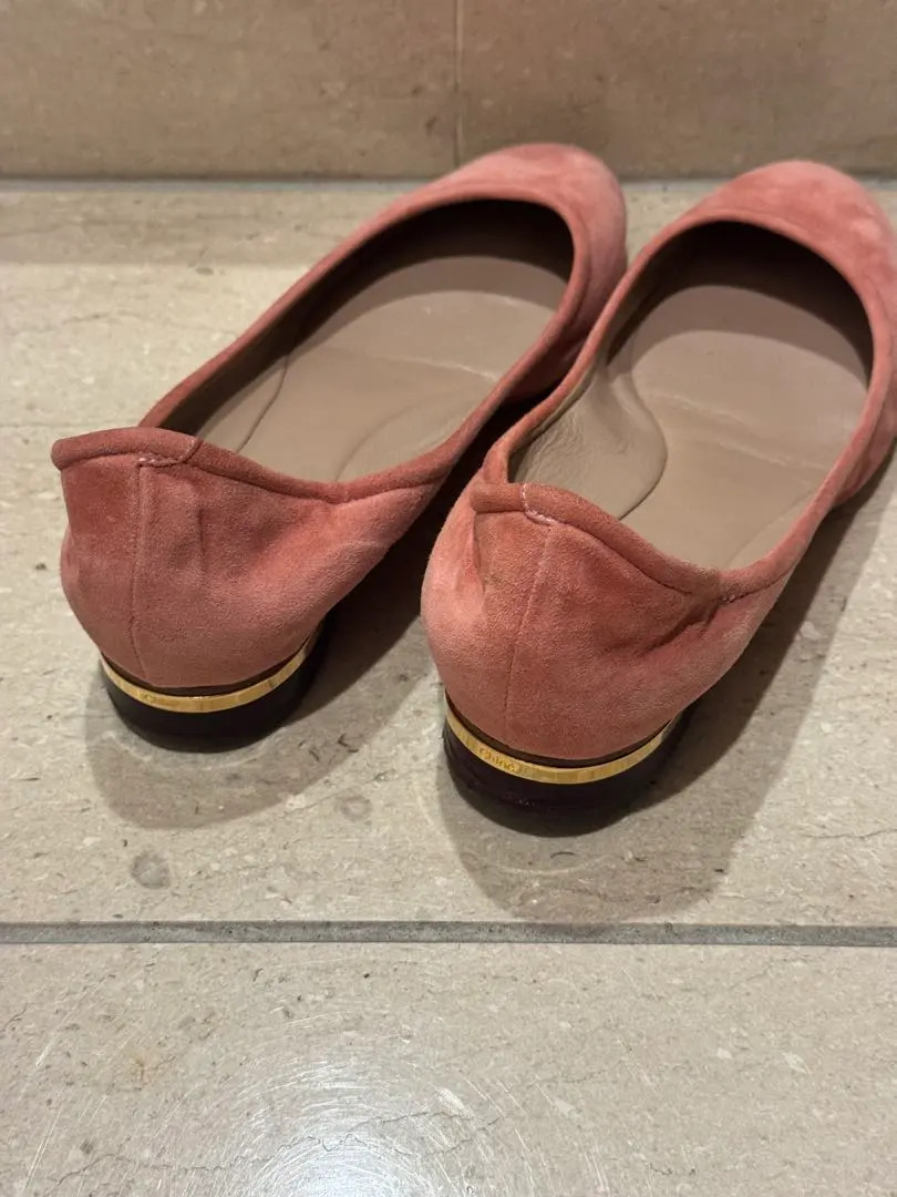 Chloé Pink Suede Ballet Flats Women’s EU36 US6.5 23.5cm Shoes