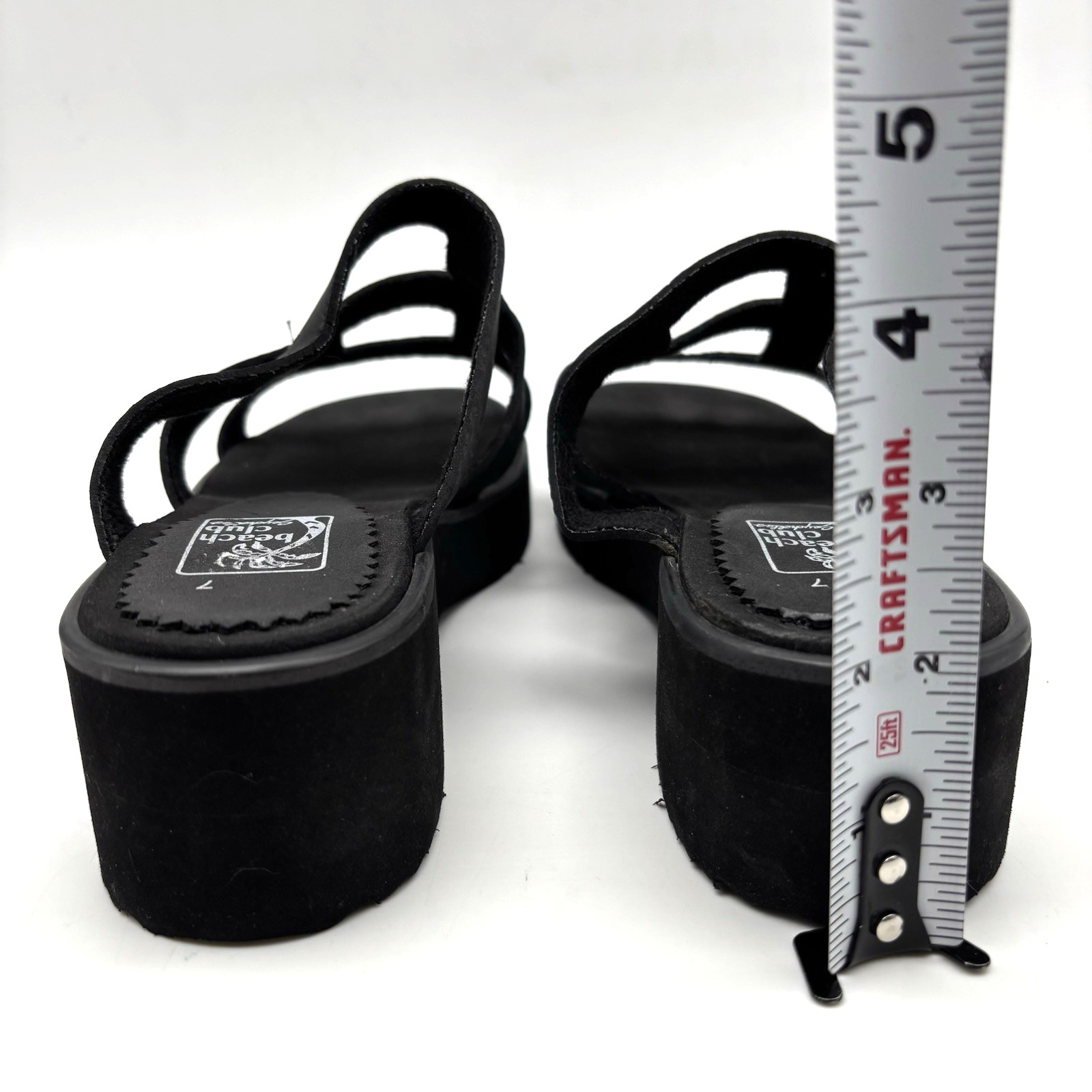 NEW Vintage Y2K Beach Club by Seychelles Black Cut-out Foam Platform Sandals 7