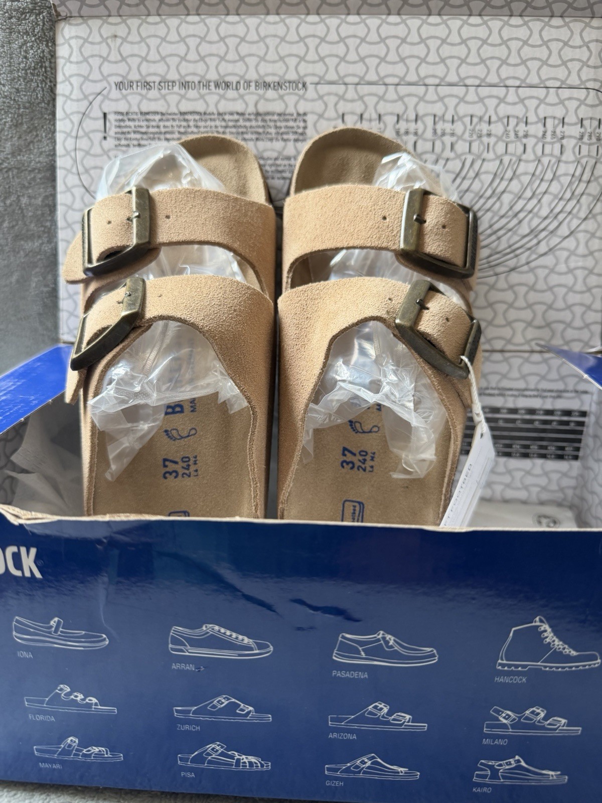 Birkenstock Arizona BS Taupe Soft Footbed Narrow EU37 US6 Sandals